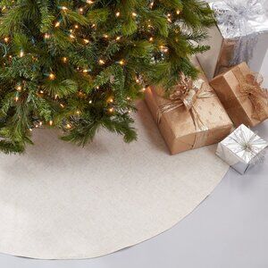 Natural Classic Linen Blend Christmas Tree Skirt - 56" Round